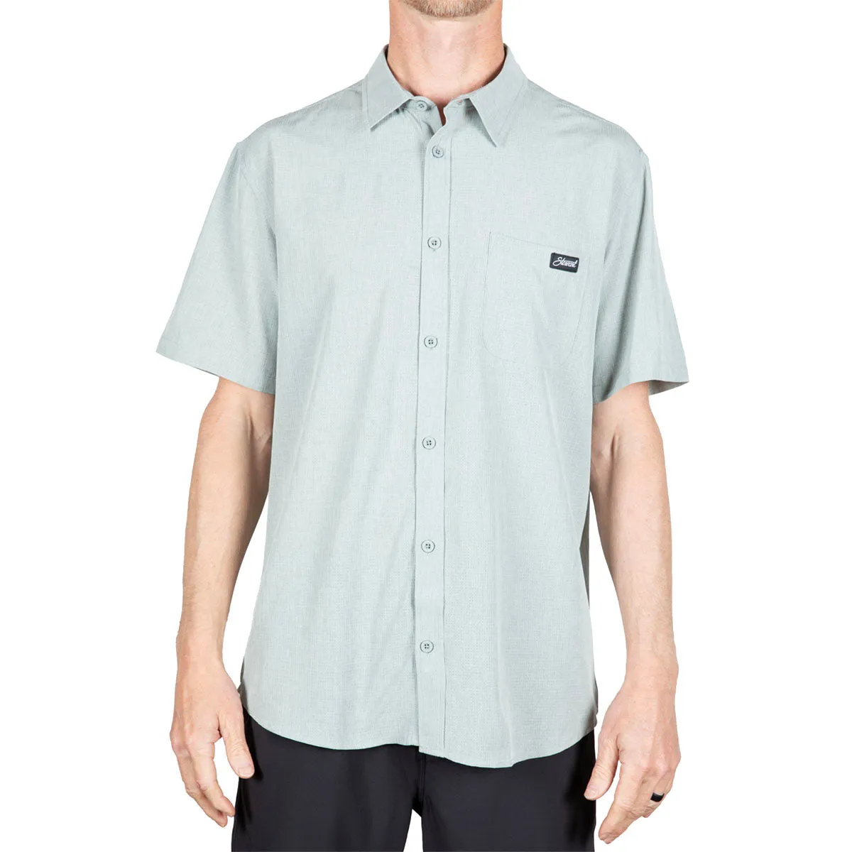 STEWART MEN'S HORIZON WOVEN BUTTON UP - EUCALYPTUS