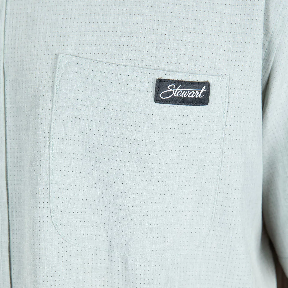 STEWART MEN'S HORIZON WOVEN BUTTON UP - EUCALYPTUS