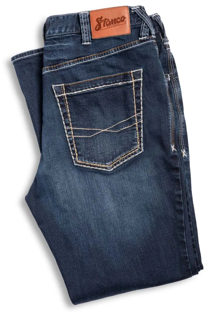 Stone Washed Memory Stretch Denim FR Jeans
