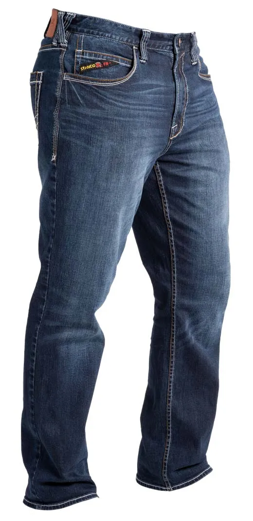 Stone Washed Memory Stretch Denim FR Jeans