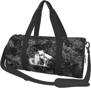 Surfer Palm Trees Convertible Garment Bag with Shoulder Strap, Carry on Garment Duffel Bag for Men Women - Rolling Foldable for Travel Luggage Bags (Black)