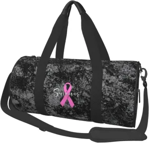 Survivor Breast Cancer Awareness Convertible Garment Bag with Shoulder Strap, Carry on Garment Duffel Bag for Men Women - Rolling Foldable for Travel Luggage Bags (Black)
