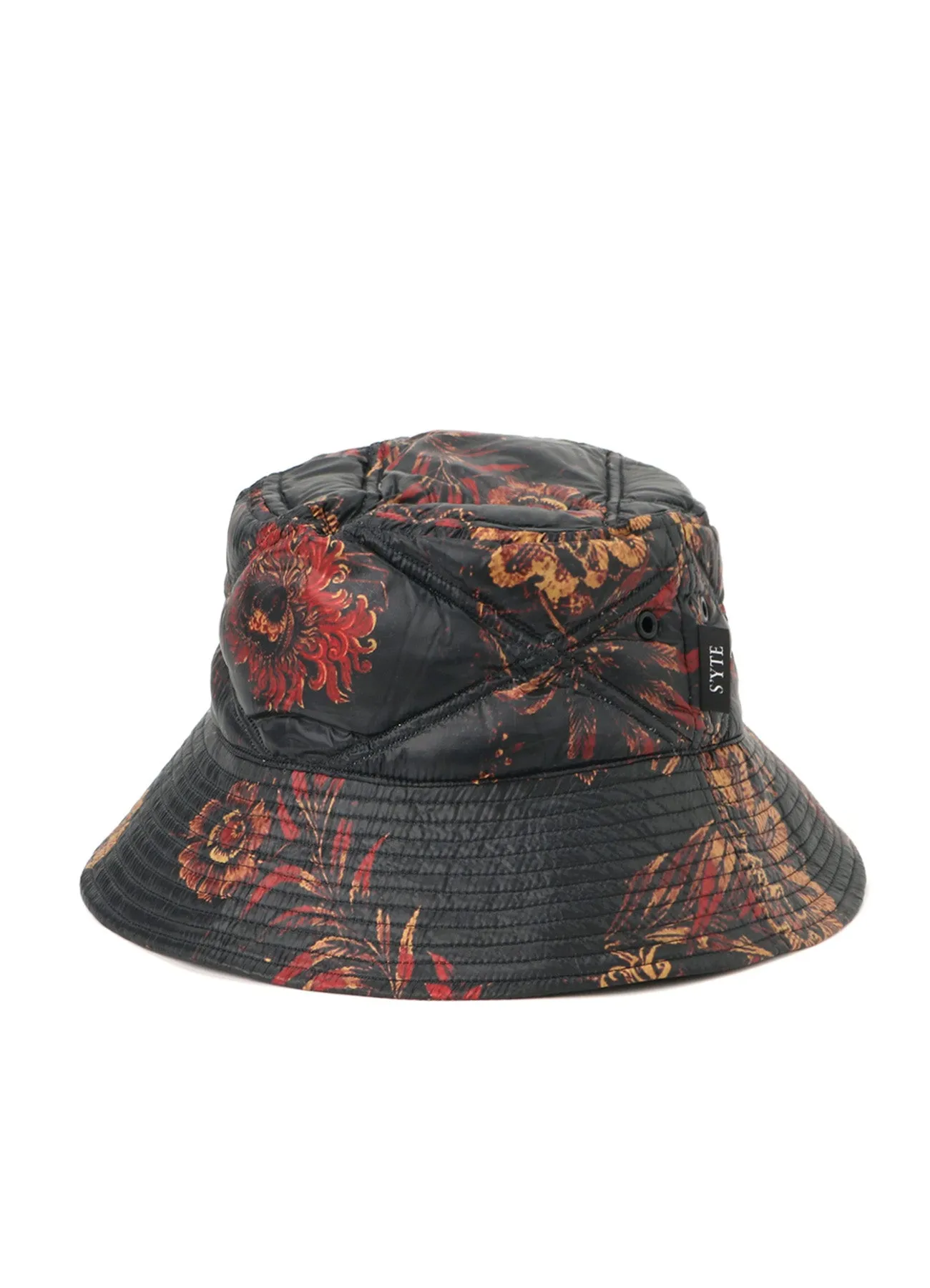 S'YTE x TAIONCollaboration Collection FLORAL PATTERN QUILTED DOWN BUCKET HAT