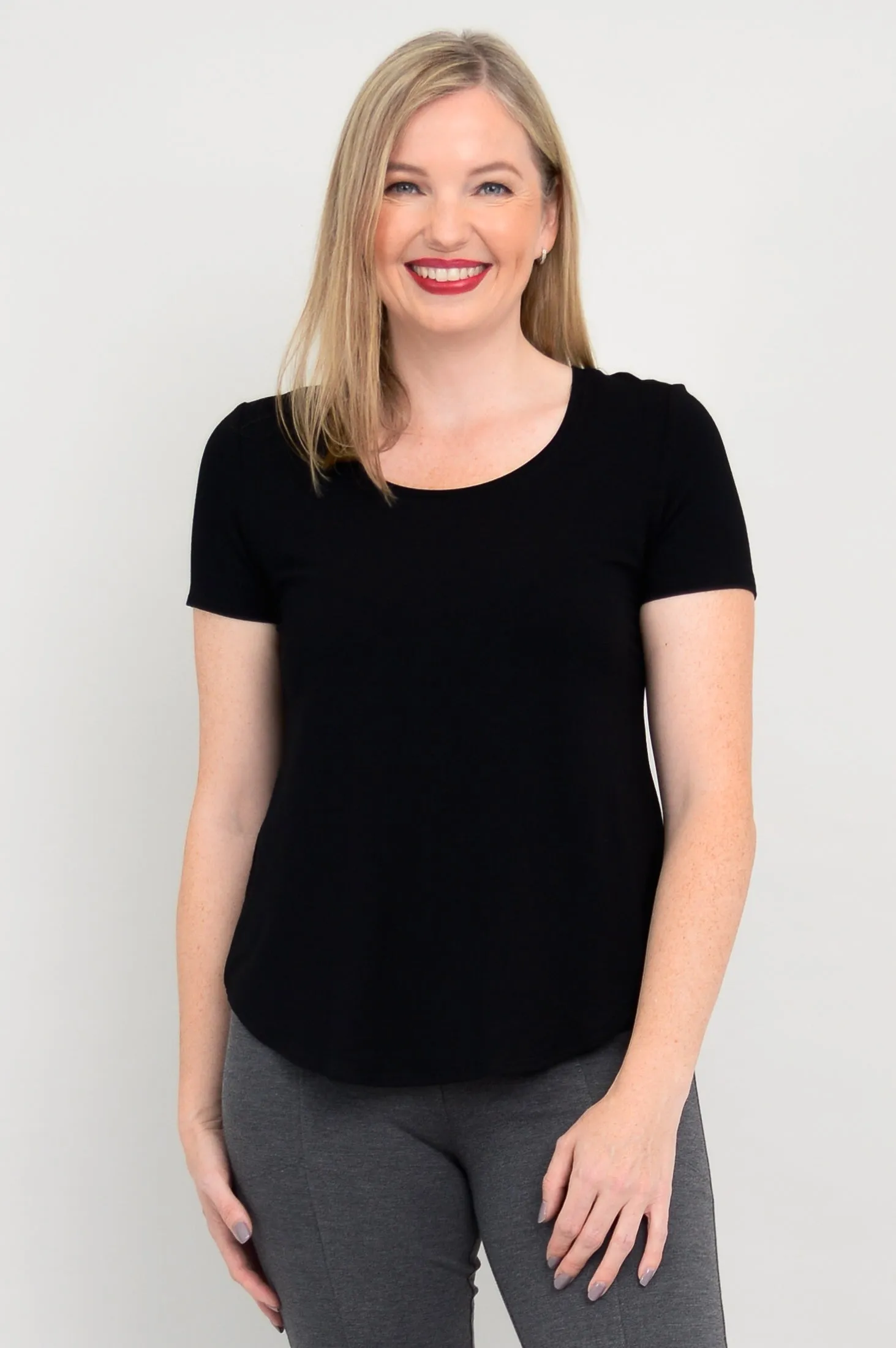 Tessa Tee, Black, Bamboo
