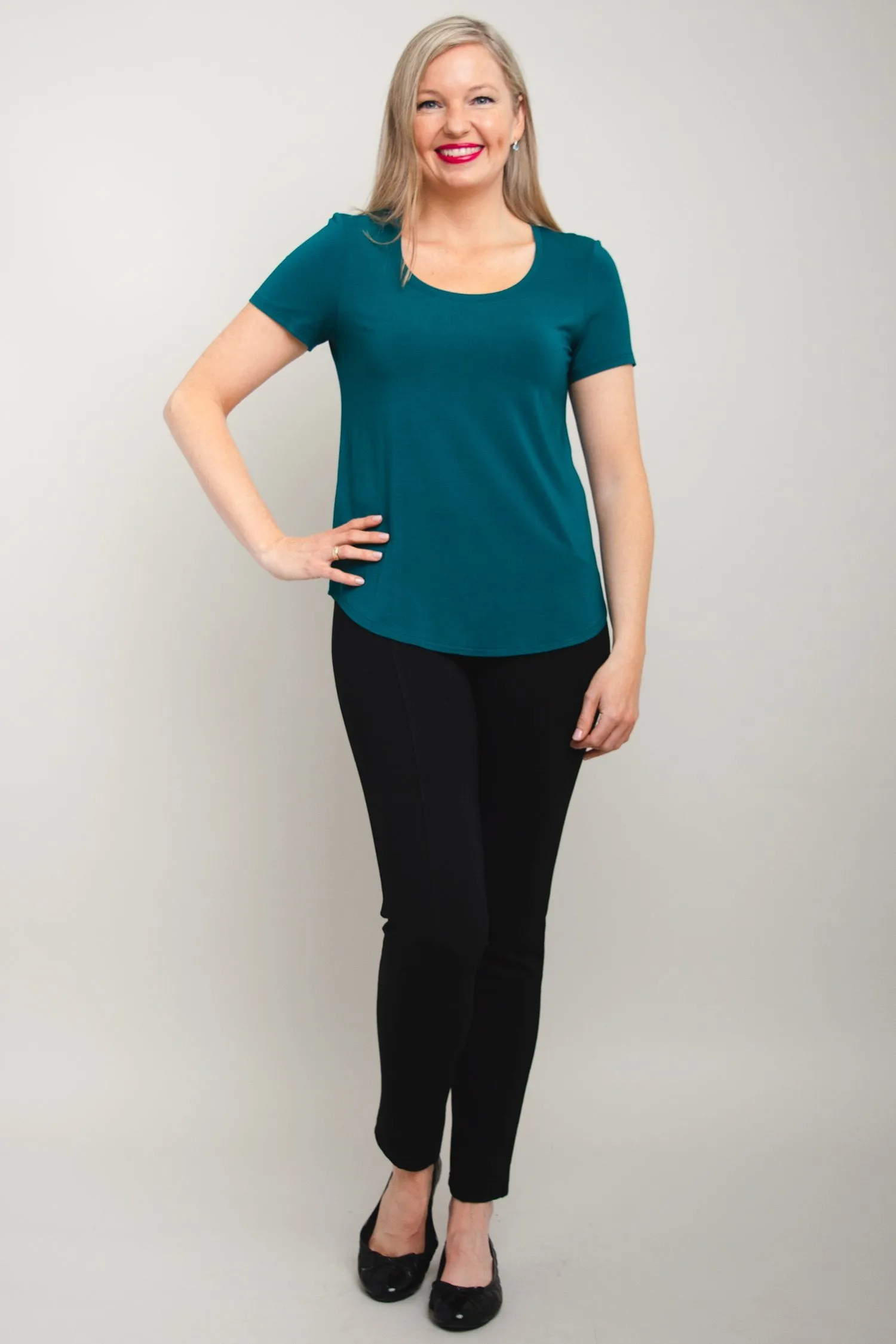 Tessa Tee, Teal, Bamboo