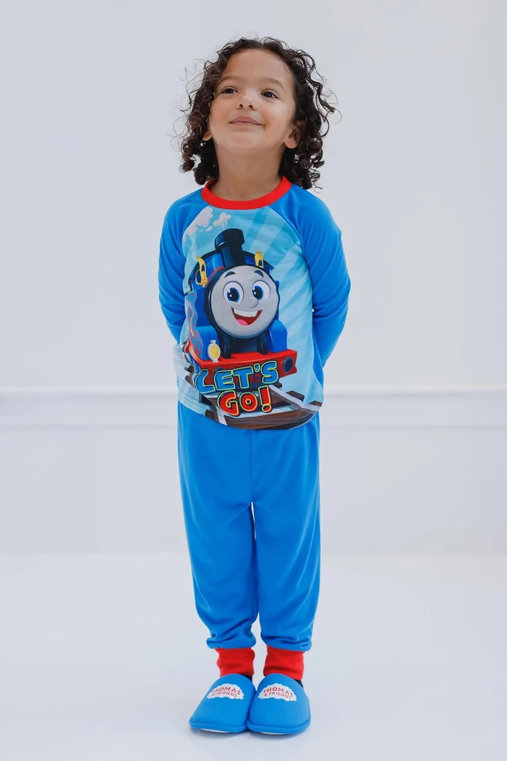 THOMAS & FRIENDS Pajama Shirt Pants and Slippers 3 Piece Sleep Set Toddler to Little Kid