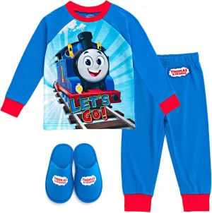 THOMAS & FRIENDS Pajama Shirt Pants and Slippers 3 Piece Sleep Set Toddler to Little Kid