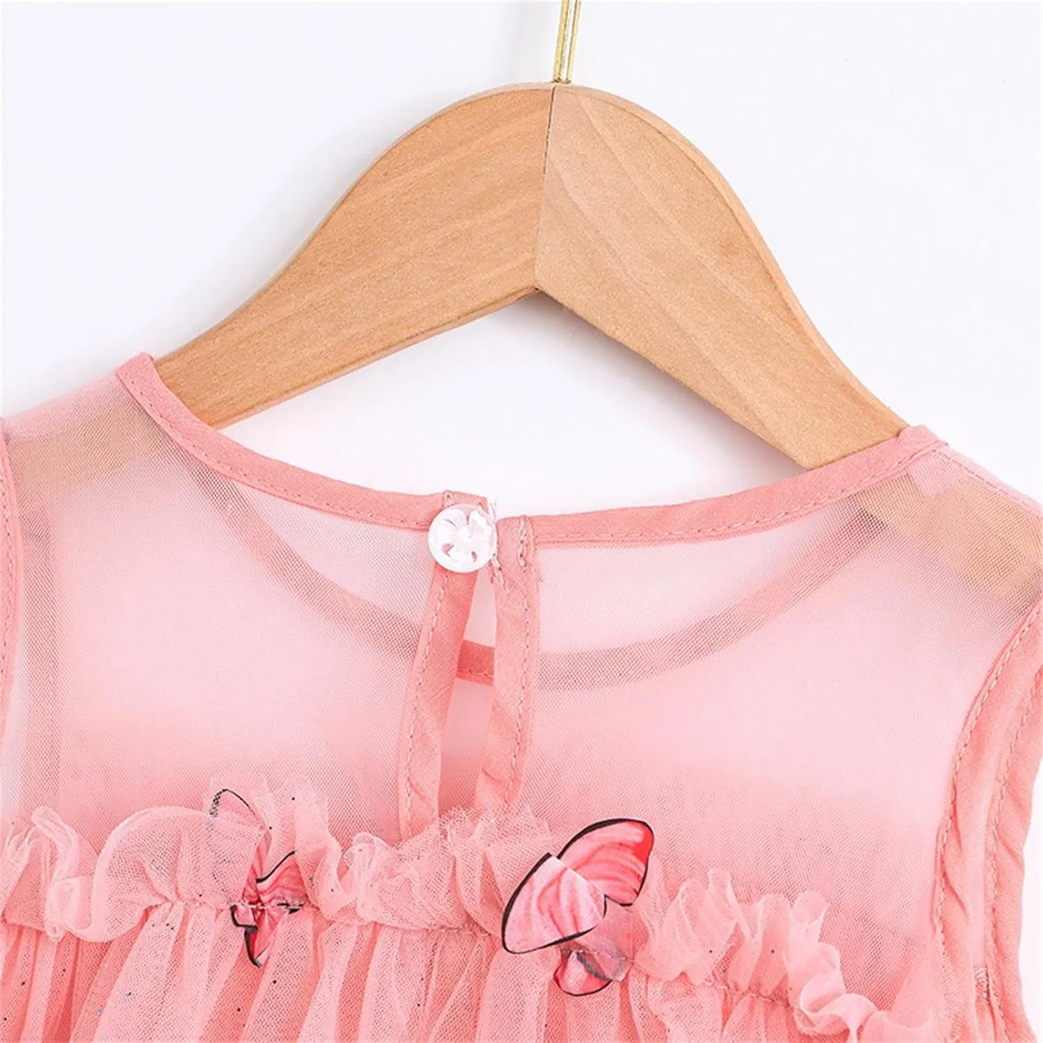 Toddler Baby Girl Tutu Dress Floral Print Tulle Dress Little Girl Sleeveless Princess Dresses with Flower Headband