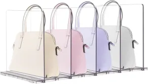 Transparent Shelf Clear Display Handbag Purse Storage Organizer Purse Divider, Organizer, Wallets Solution Stand, Detachable Closet Storage Cosmetic Store Systems Books Bags for Storage Shelf