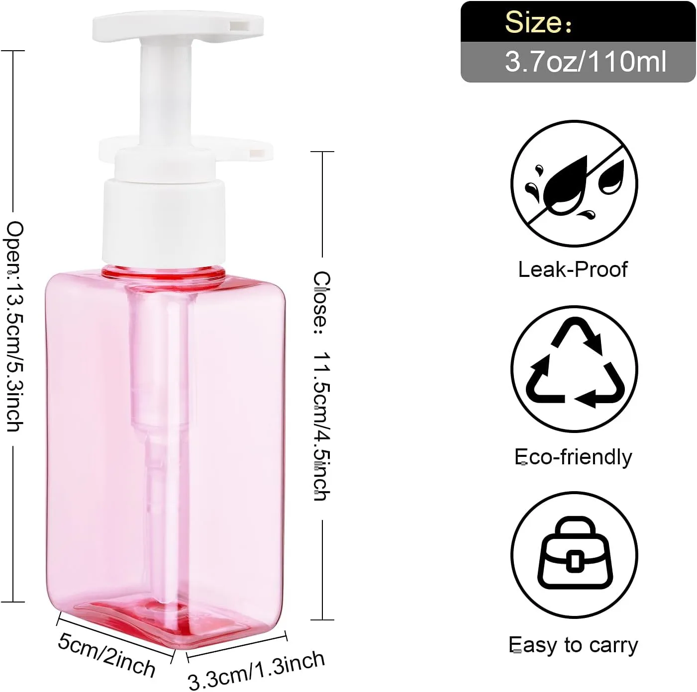 Travel Bottles Travel Accessories Toiletries 4 Pack 3.7oz/110ml Travel Shampoo and Conditioner Bottles Empty Plastic Pump Bottle Dispenser Travel Size Bottles (Multicolored-4pcs 110ml)