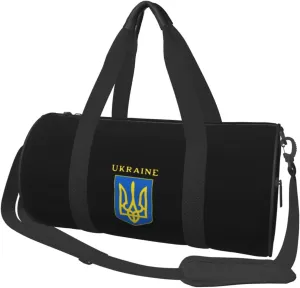 Ukraine Coat Arms Convertible Garment Bag with Shoulder Strap, Carry on Garment Duffel Bag for Men Women - Rolling Foldable for Travel Luggage Bags (Black)