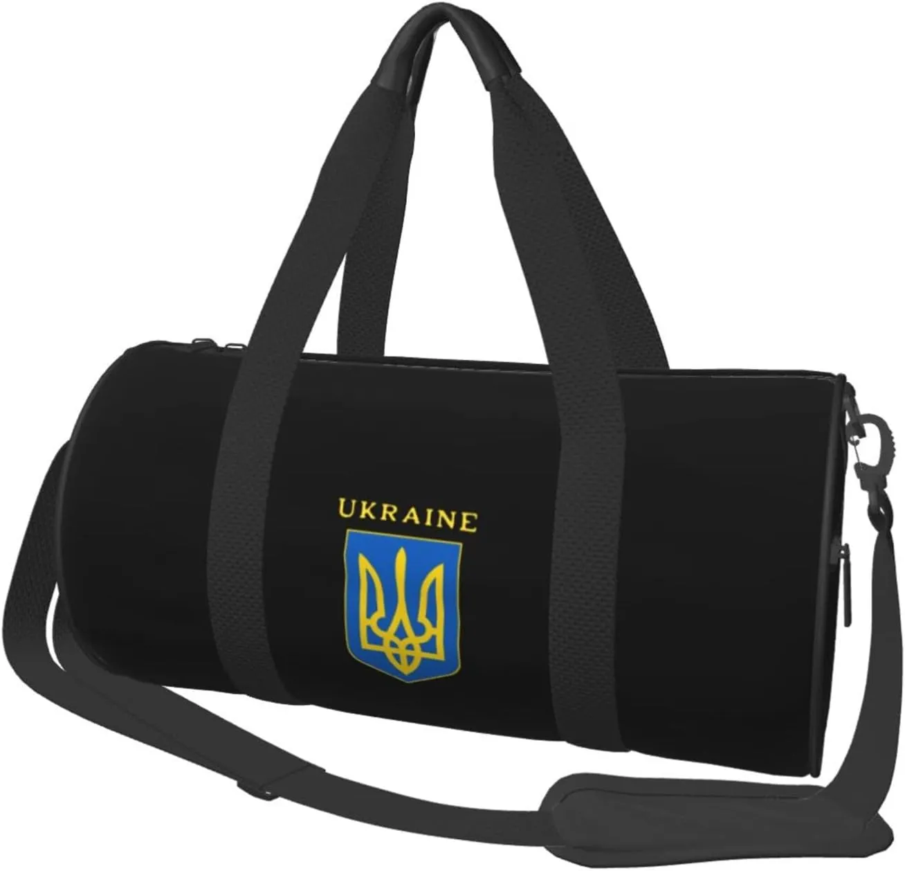 Ukraine Coat Arms Convertible Garment Bag with Shoulder Strap, Carry on Garment Duffel Bag for Men Women - Rolling Foldable for Travel Luggage Bags (Black)