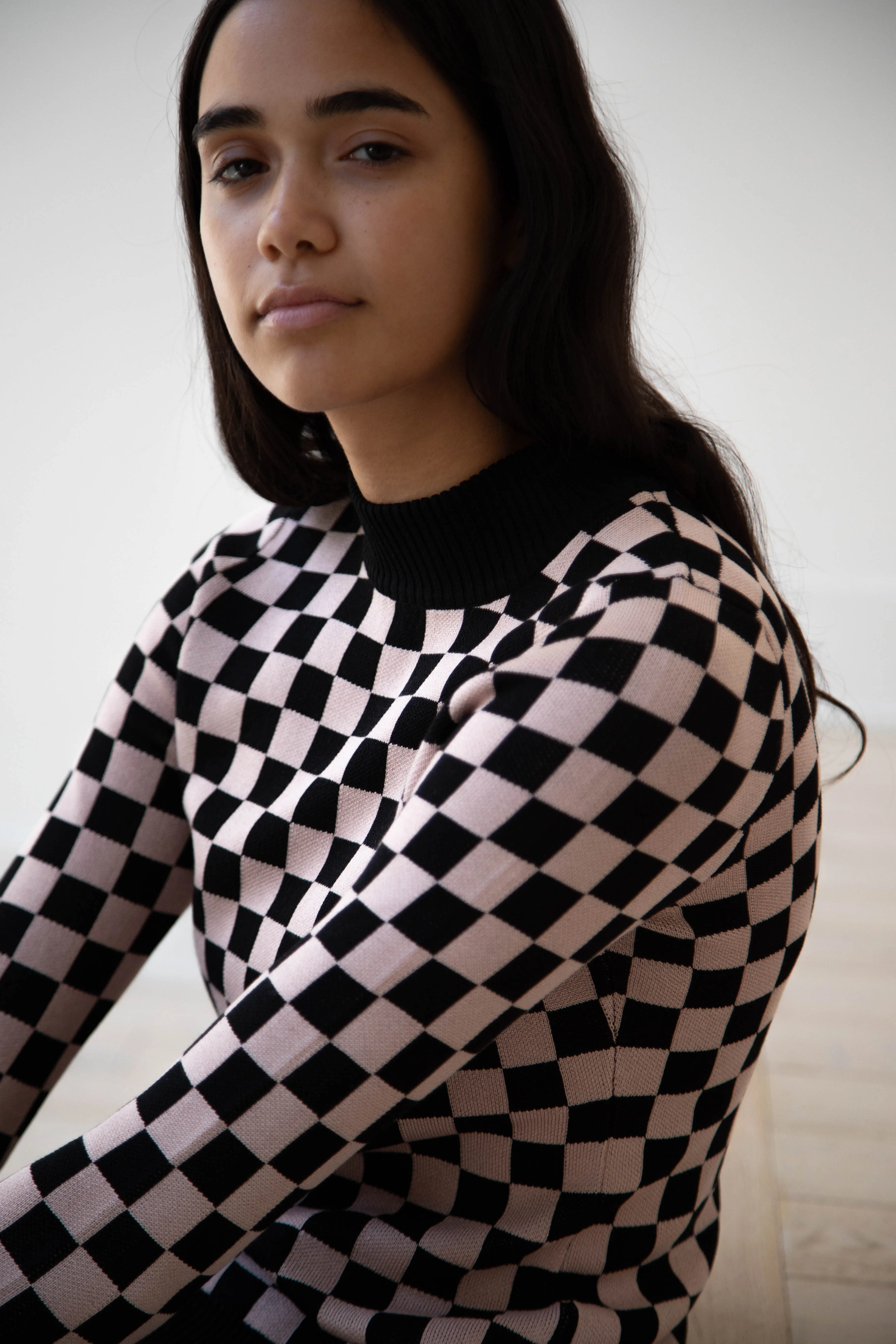 Une Heures ZouZou Silk Check Top