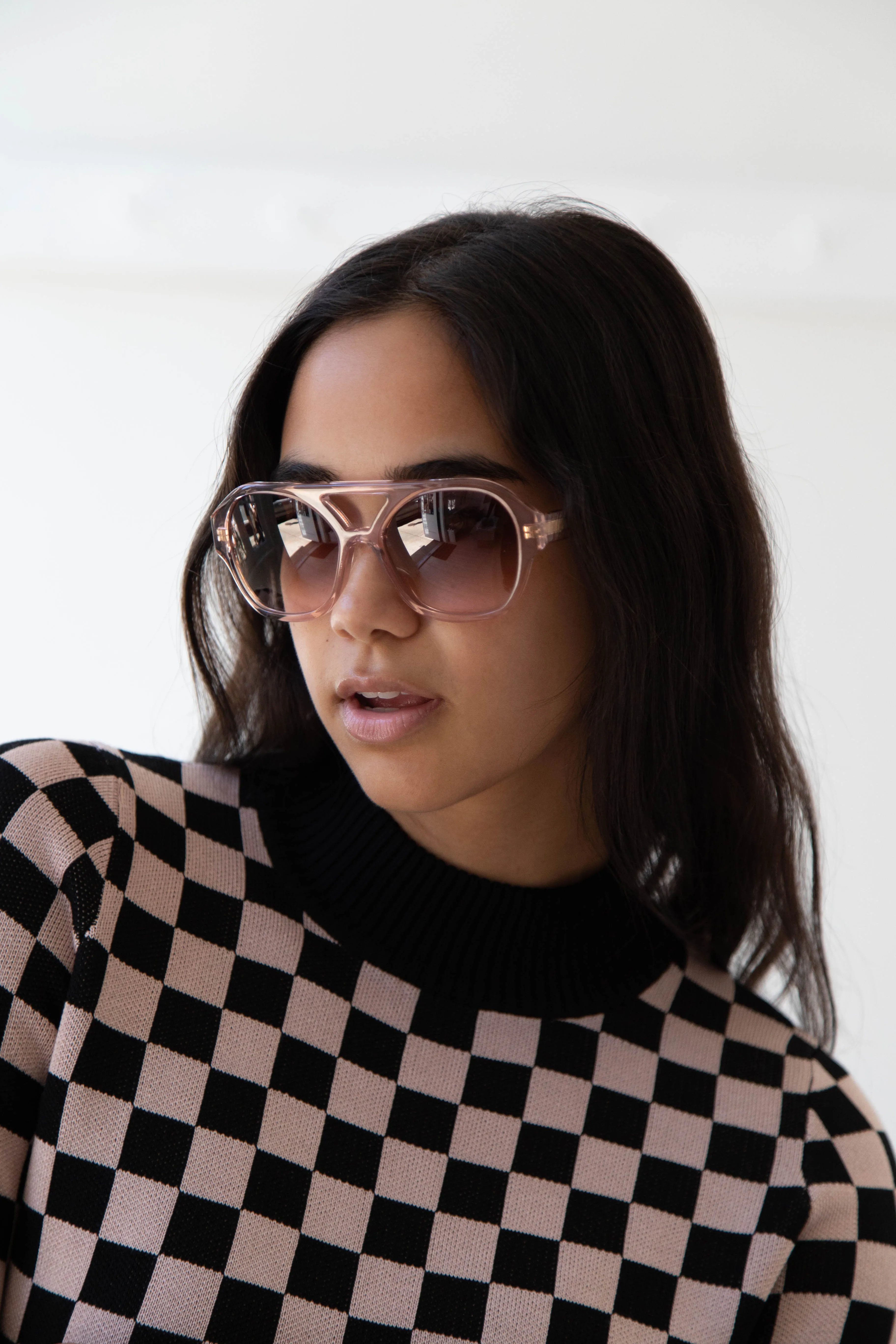 Une Heures ZouZou Silk Check Top