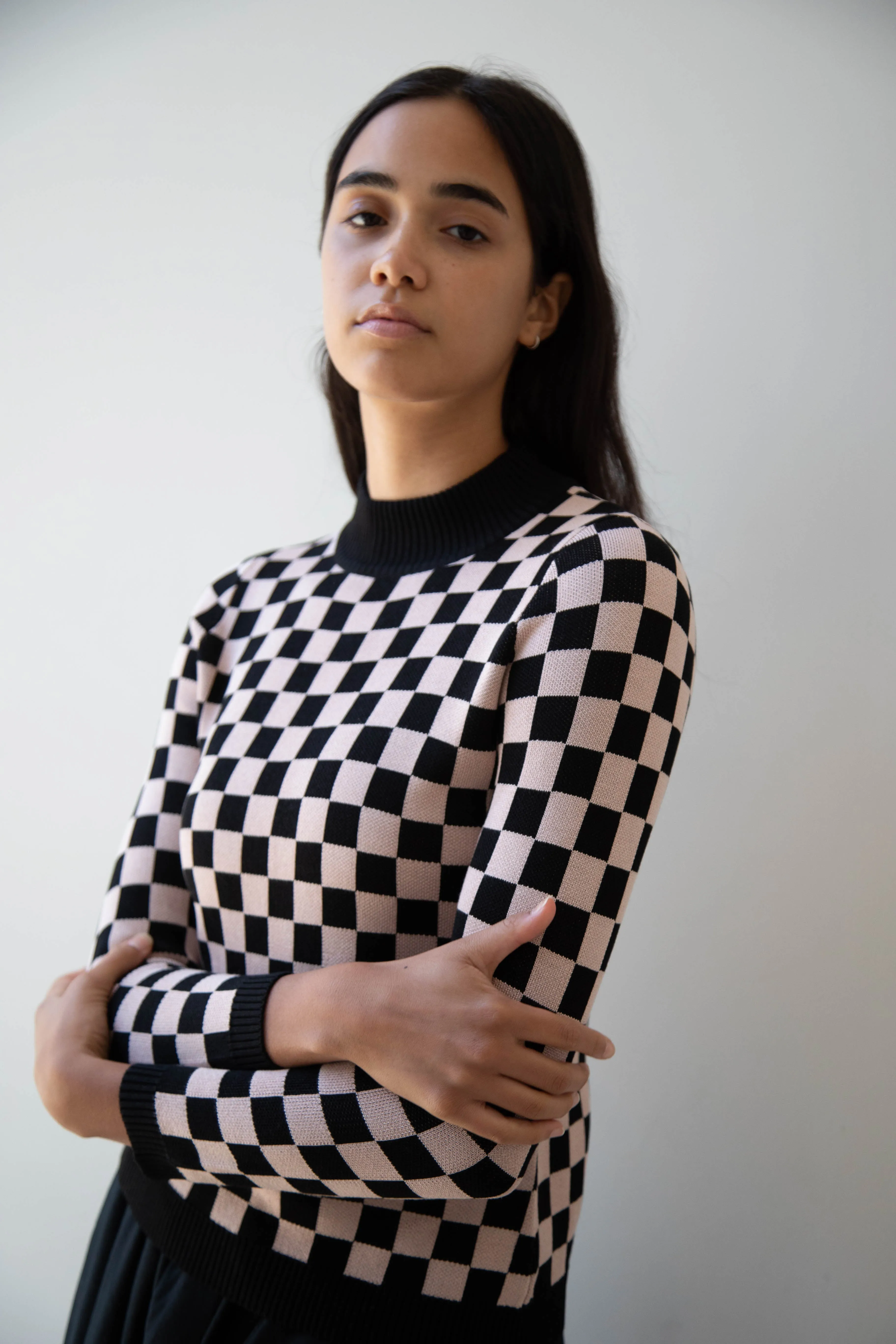 Une Heures ZouZou Silk Check Top