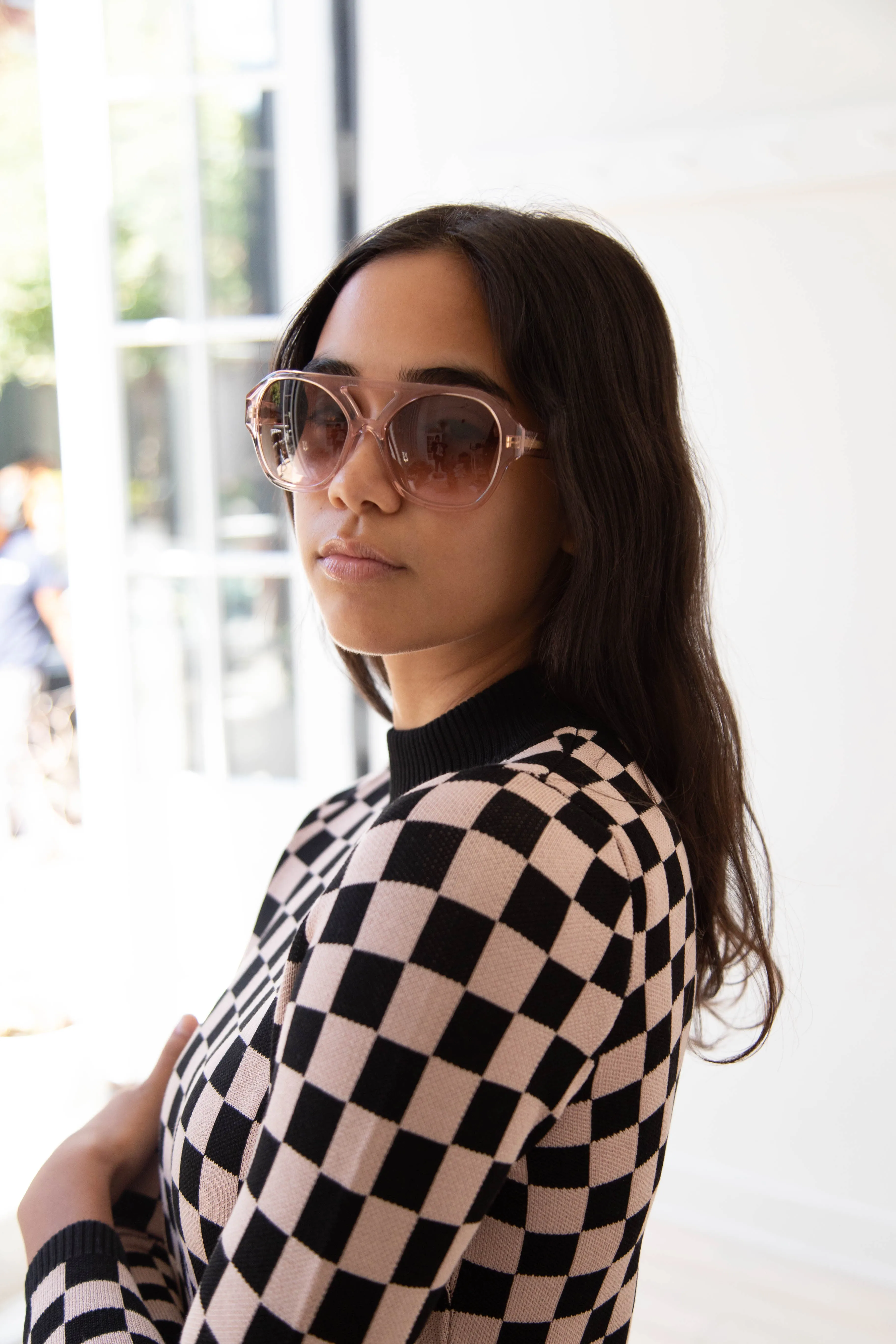 Une Heures ZouZou Silk Check Top