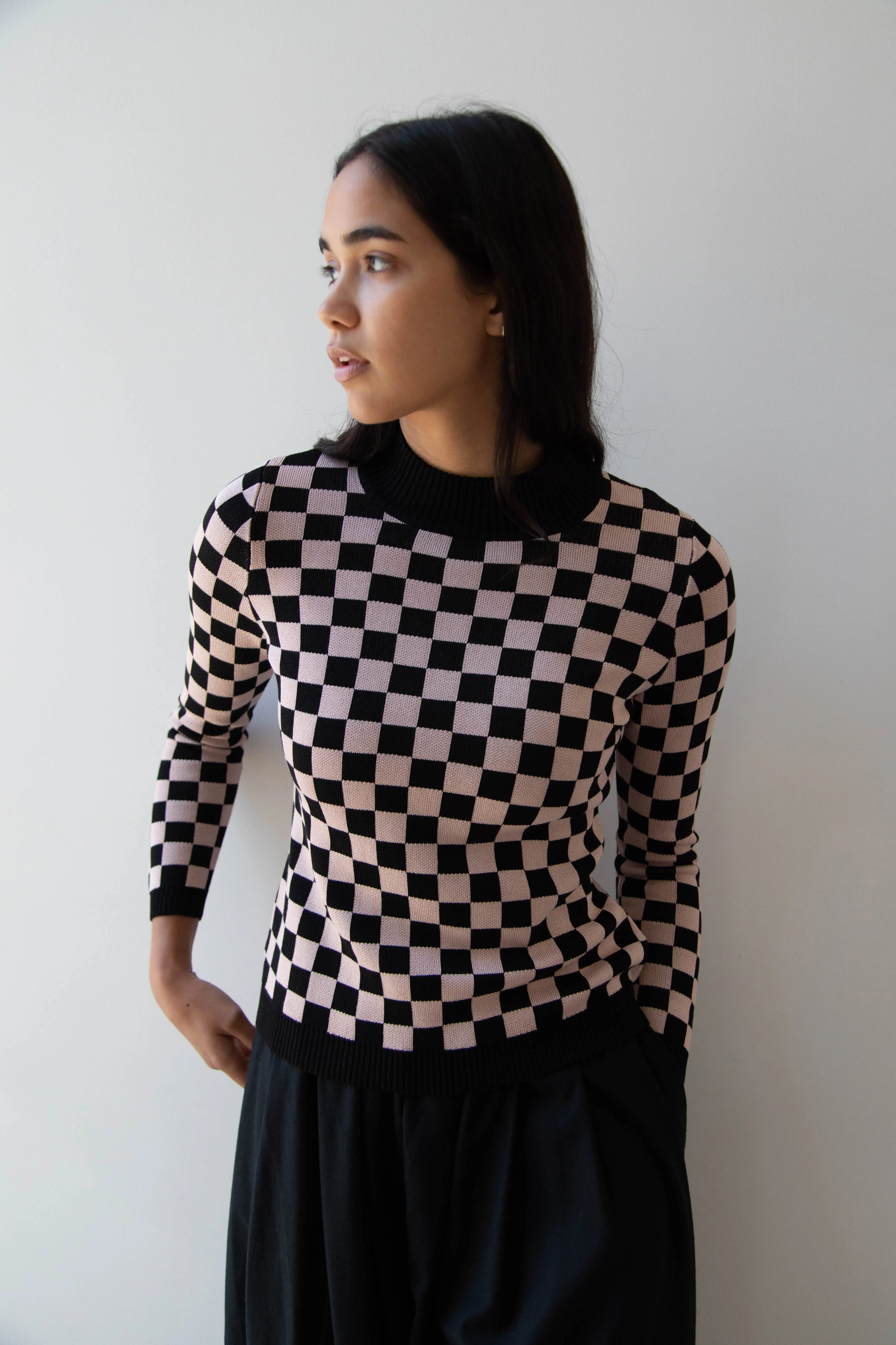 Une Heures ZouZou Silk Check Top