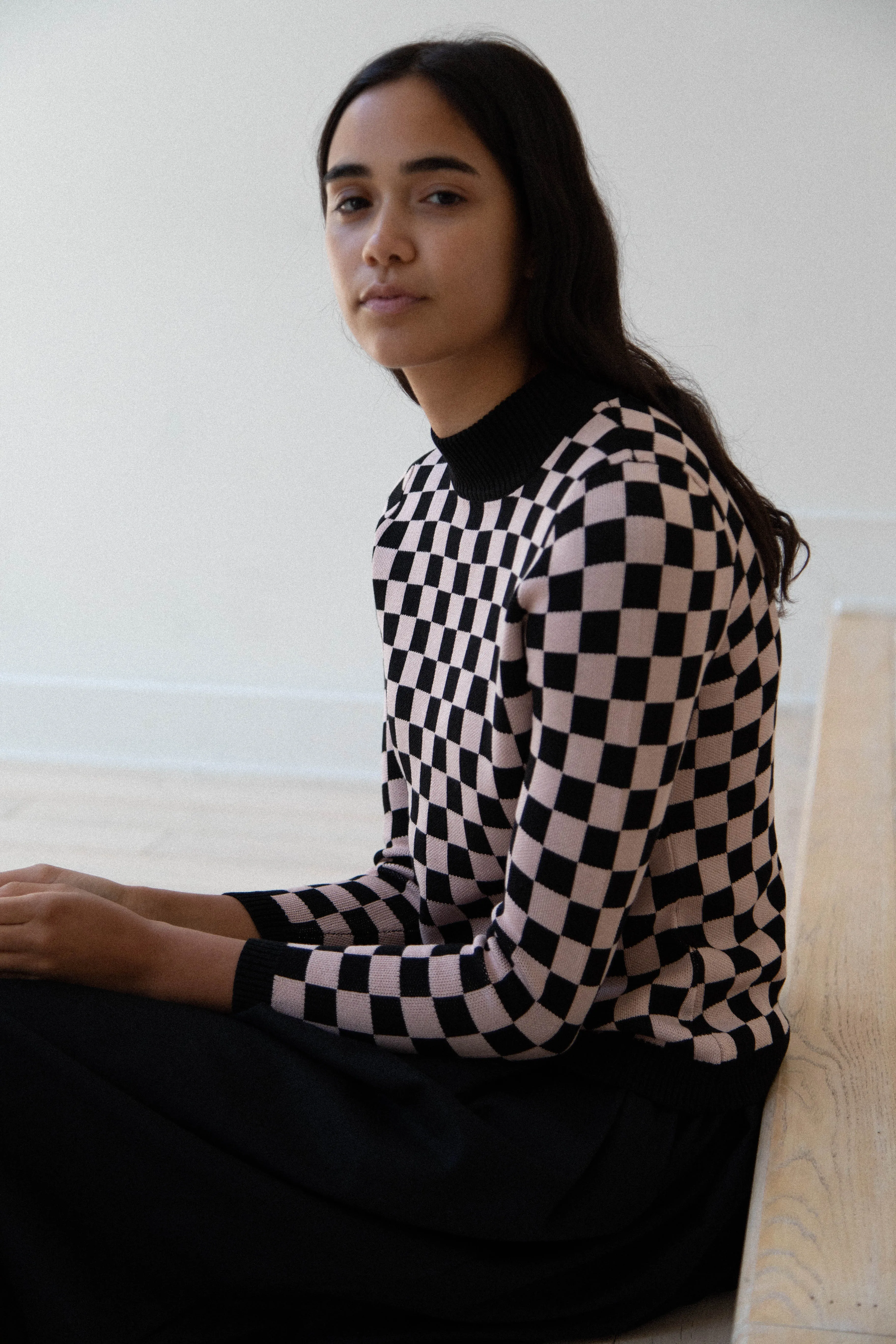 Une Heures ZouZou Silk Check Top
