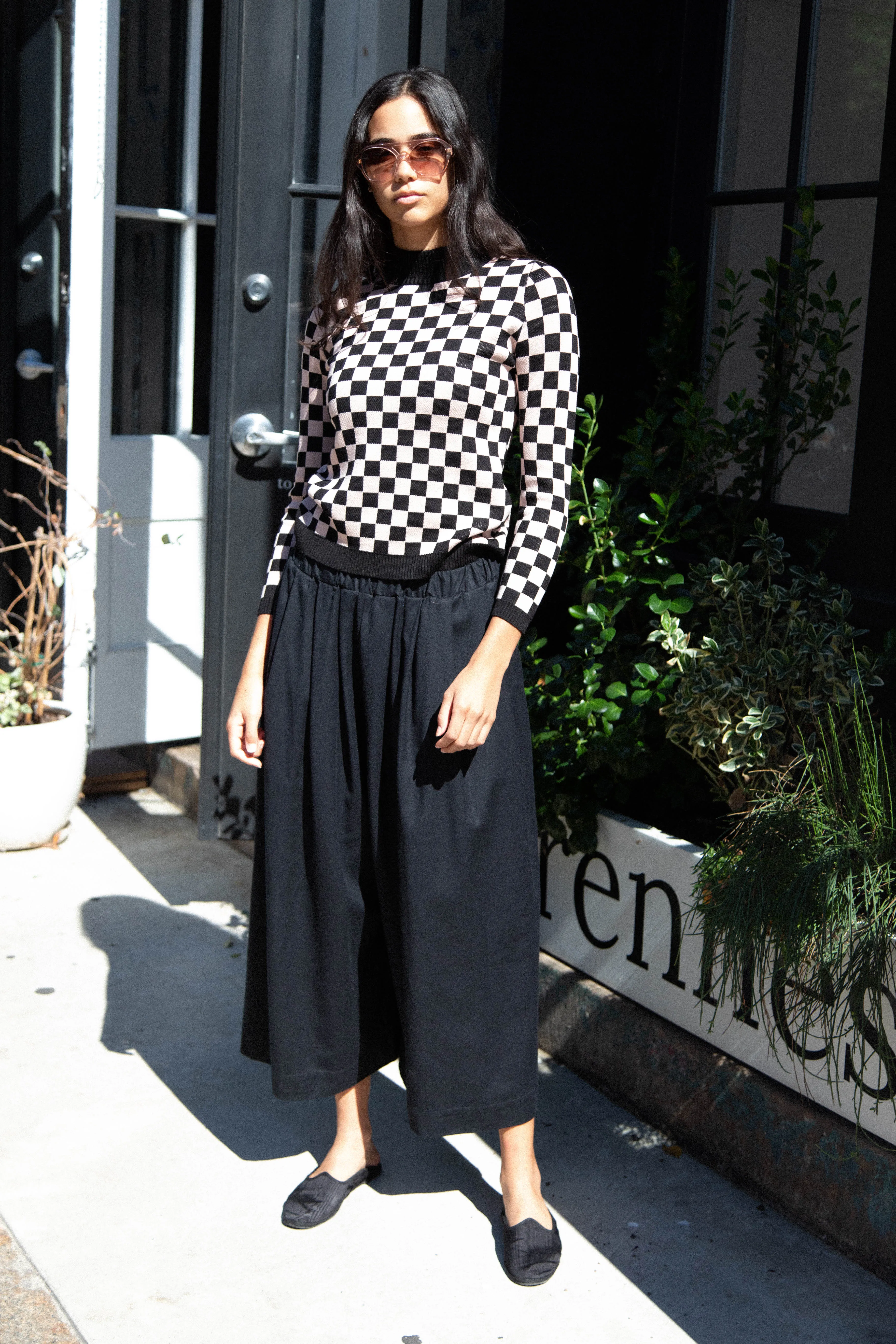 Une Heures ZouZou Silk Check Top