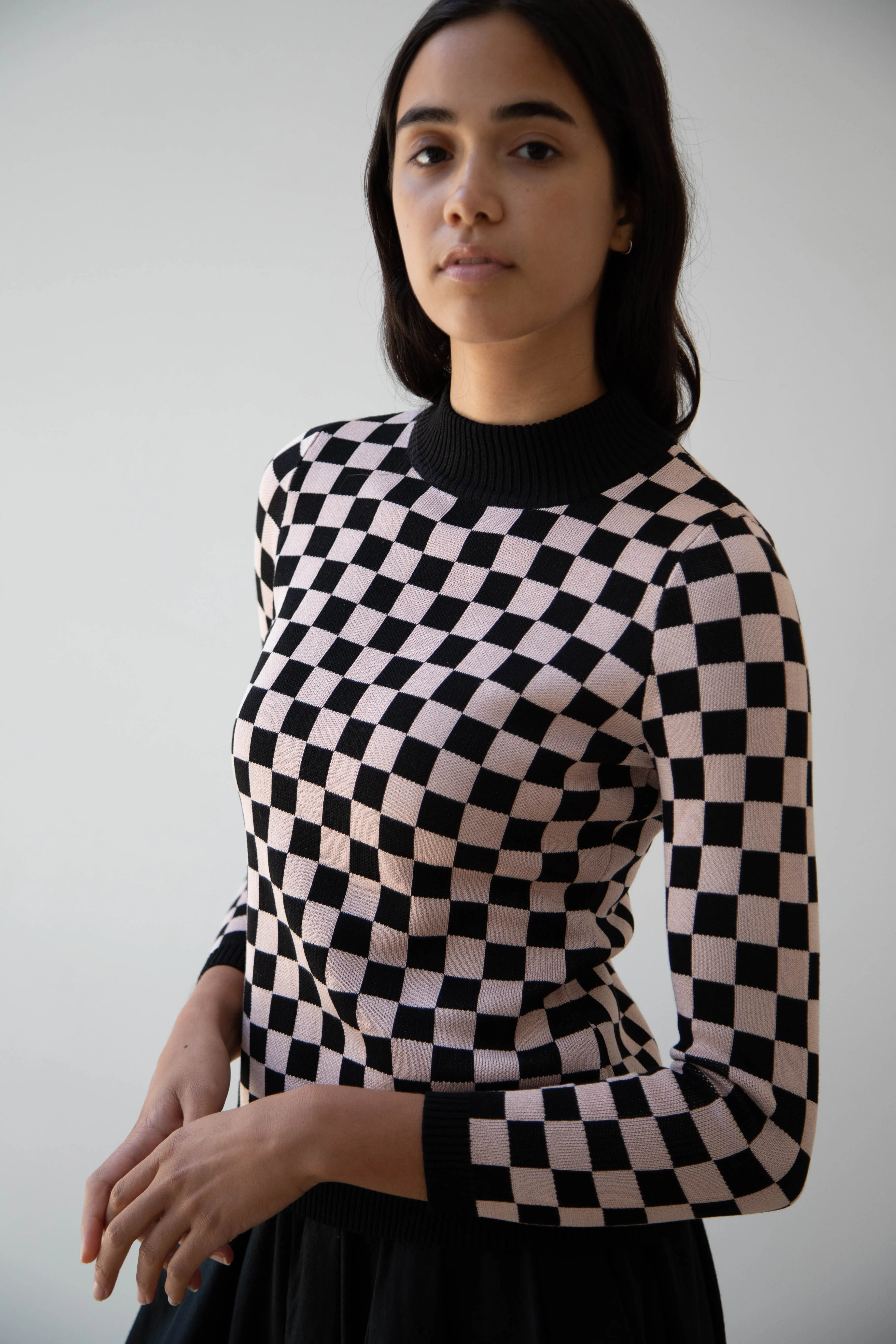 Une Heures ZouZou Silk Check Top