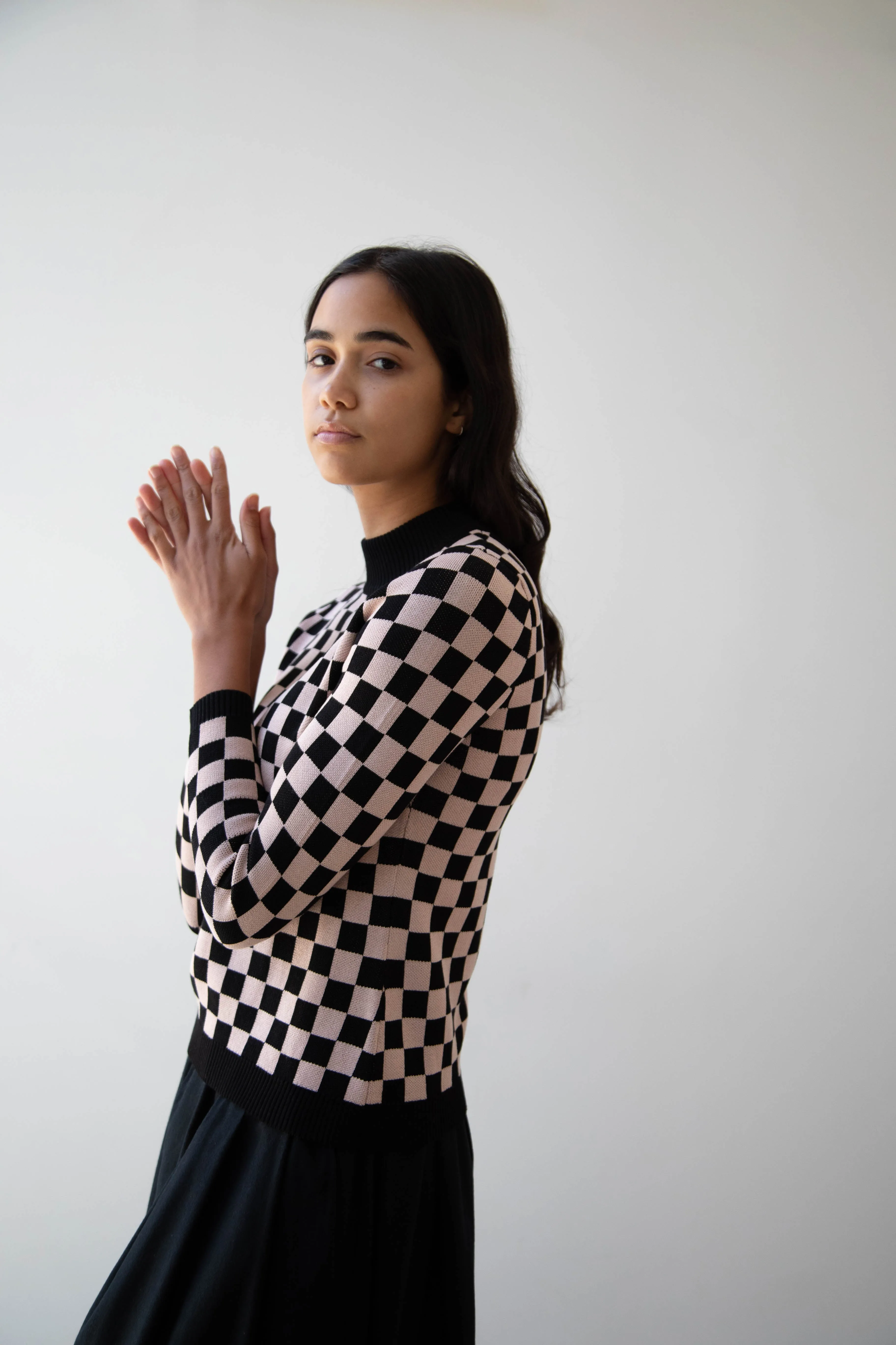 Une Heures ZouZou Silk Check Top
