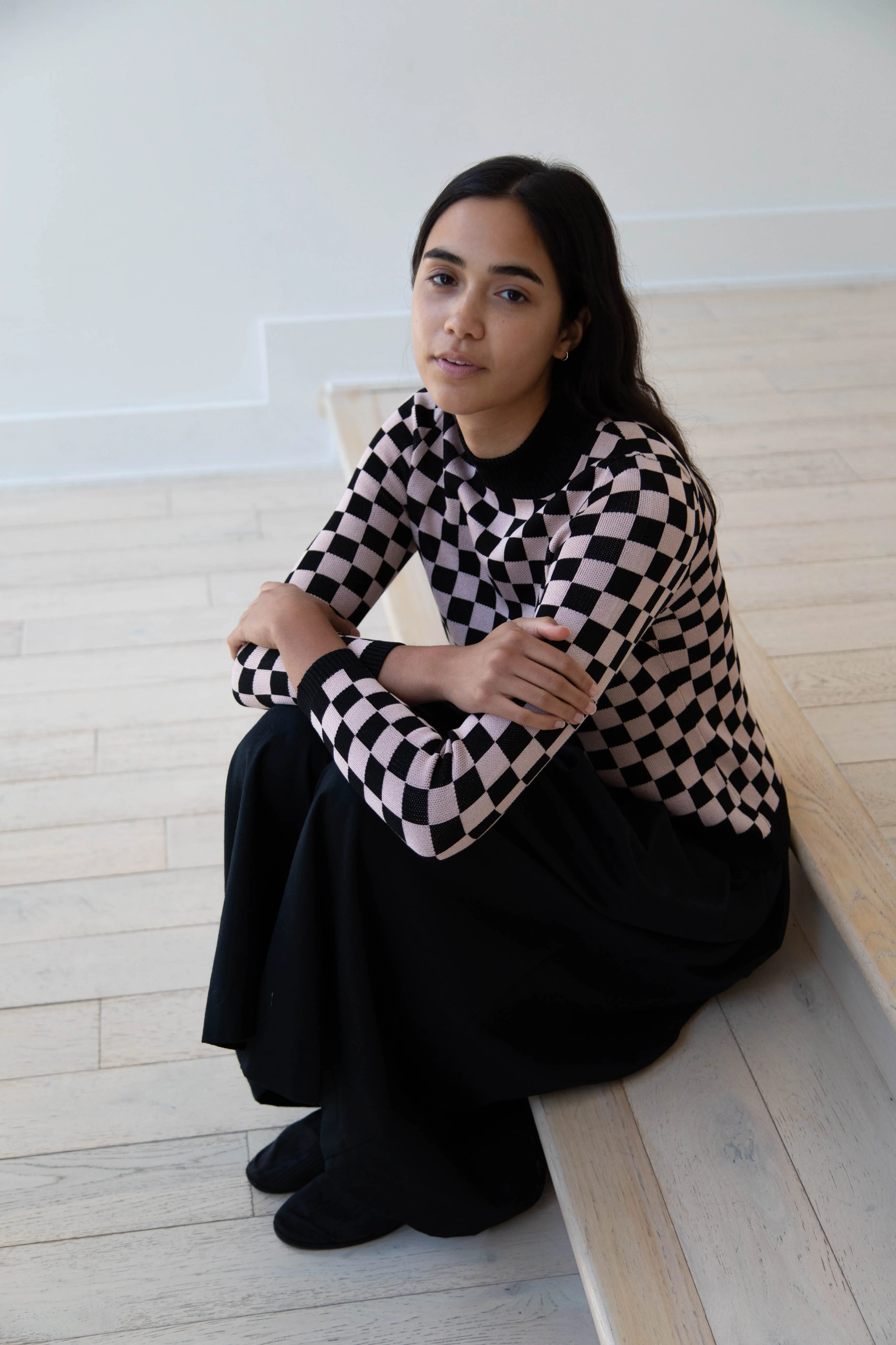 Une Heures ZouZou Silk Check Top