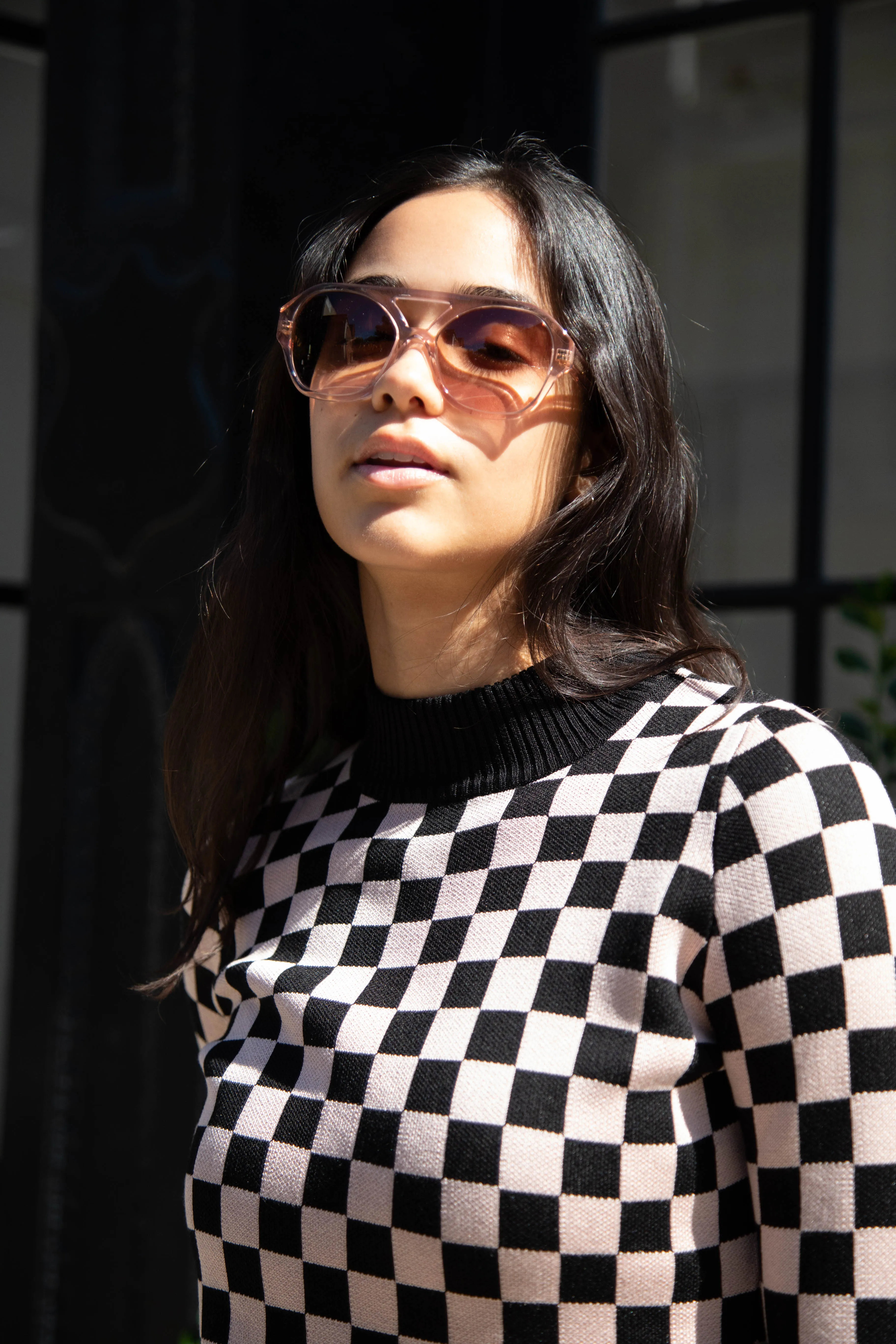 Une Heures ZouZou Silk Check Top