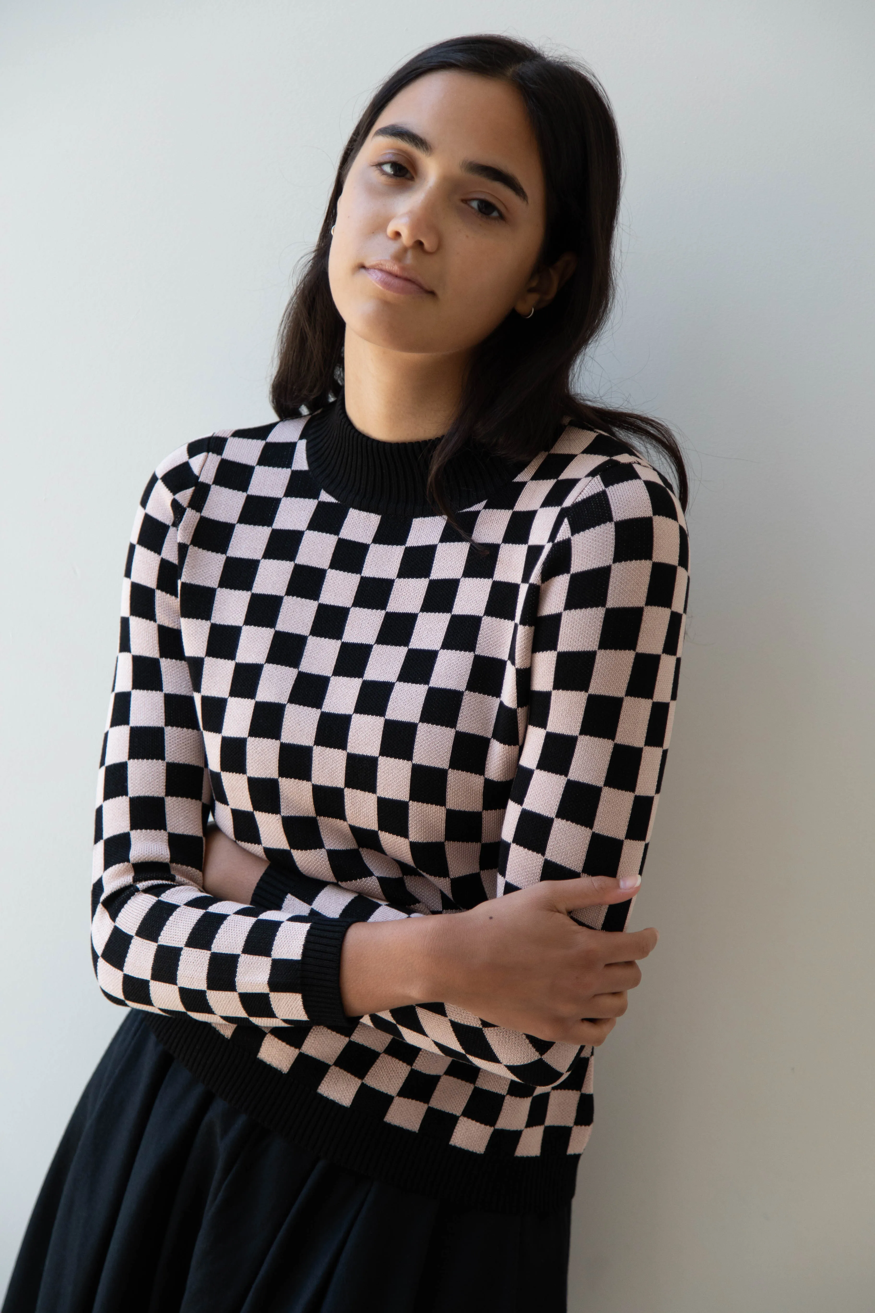 Une Heures ZouZou Silk Check Top