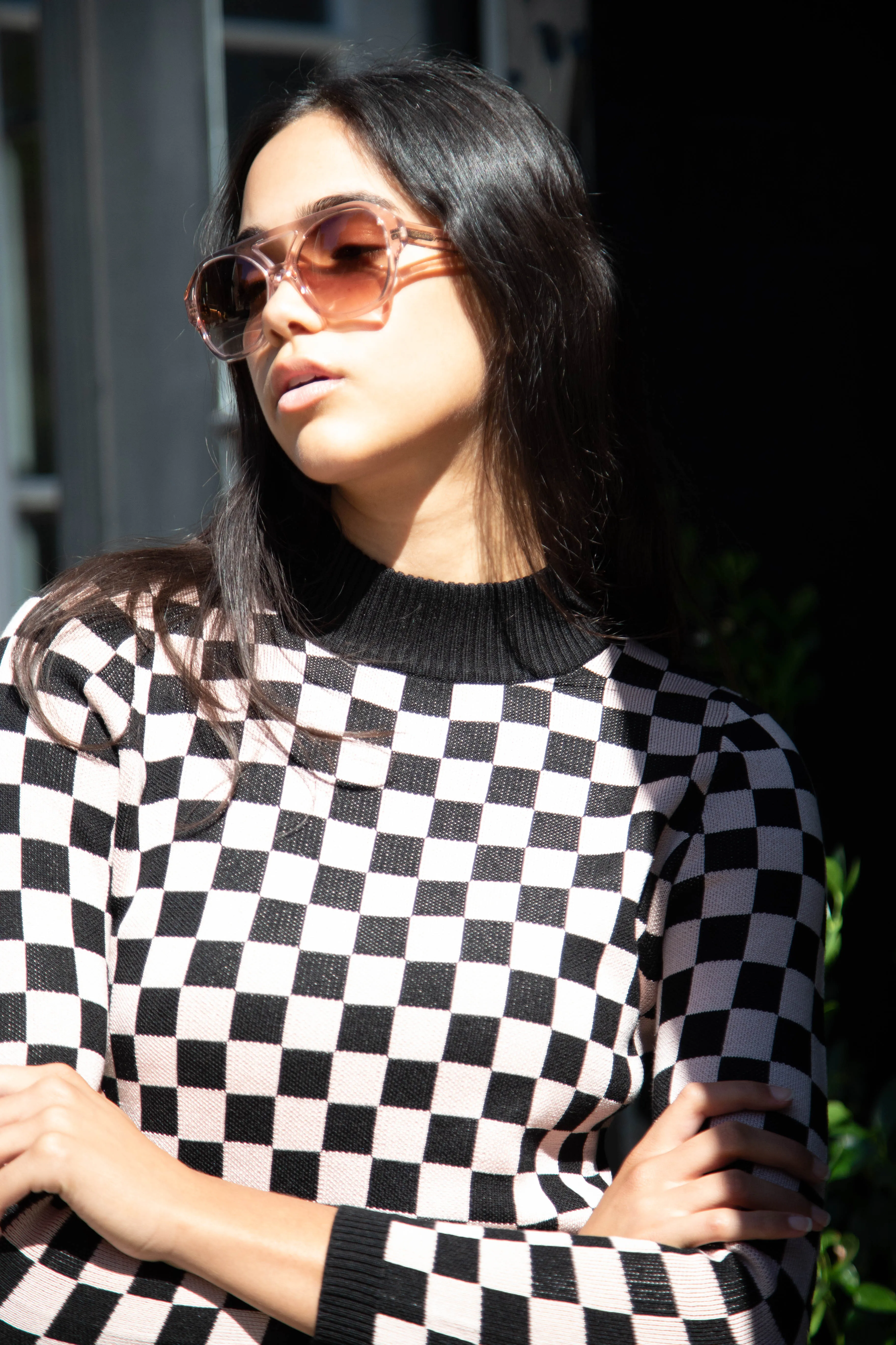 Une Heures ZouZou Silk Check Top