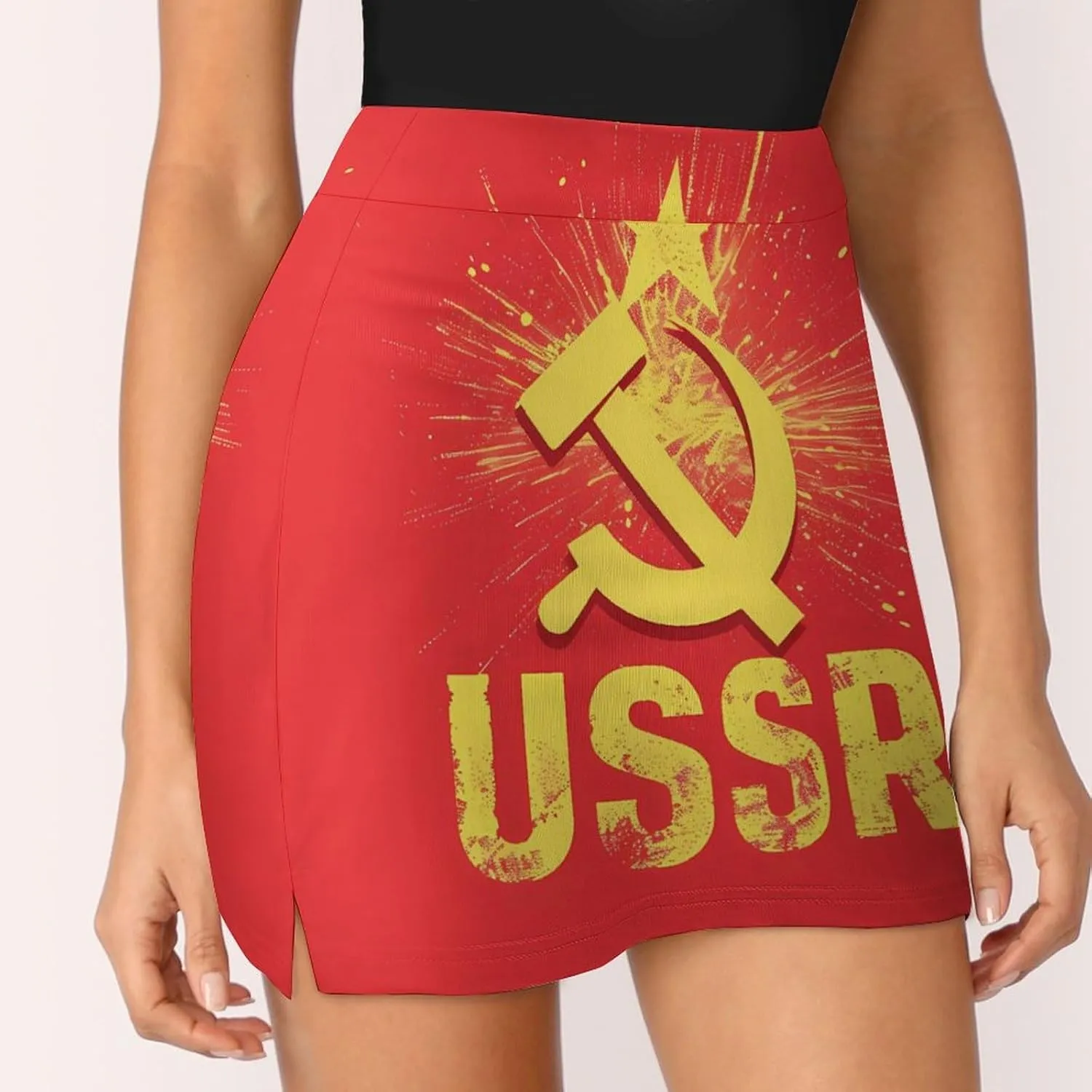 USSR Red Star Hammer Sickle Women's Skort Athletic Skirt Golf Skorts A-line Skirts with Built-in Shorts Pockets