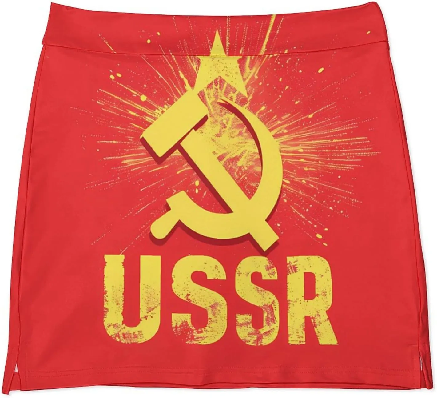 USSR Red Star Hammer Sickle Women's Skort Athletic Skirt Golf Skorts A-line Skirts with Built-in Shorts Pockets