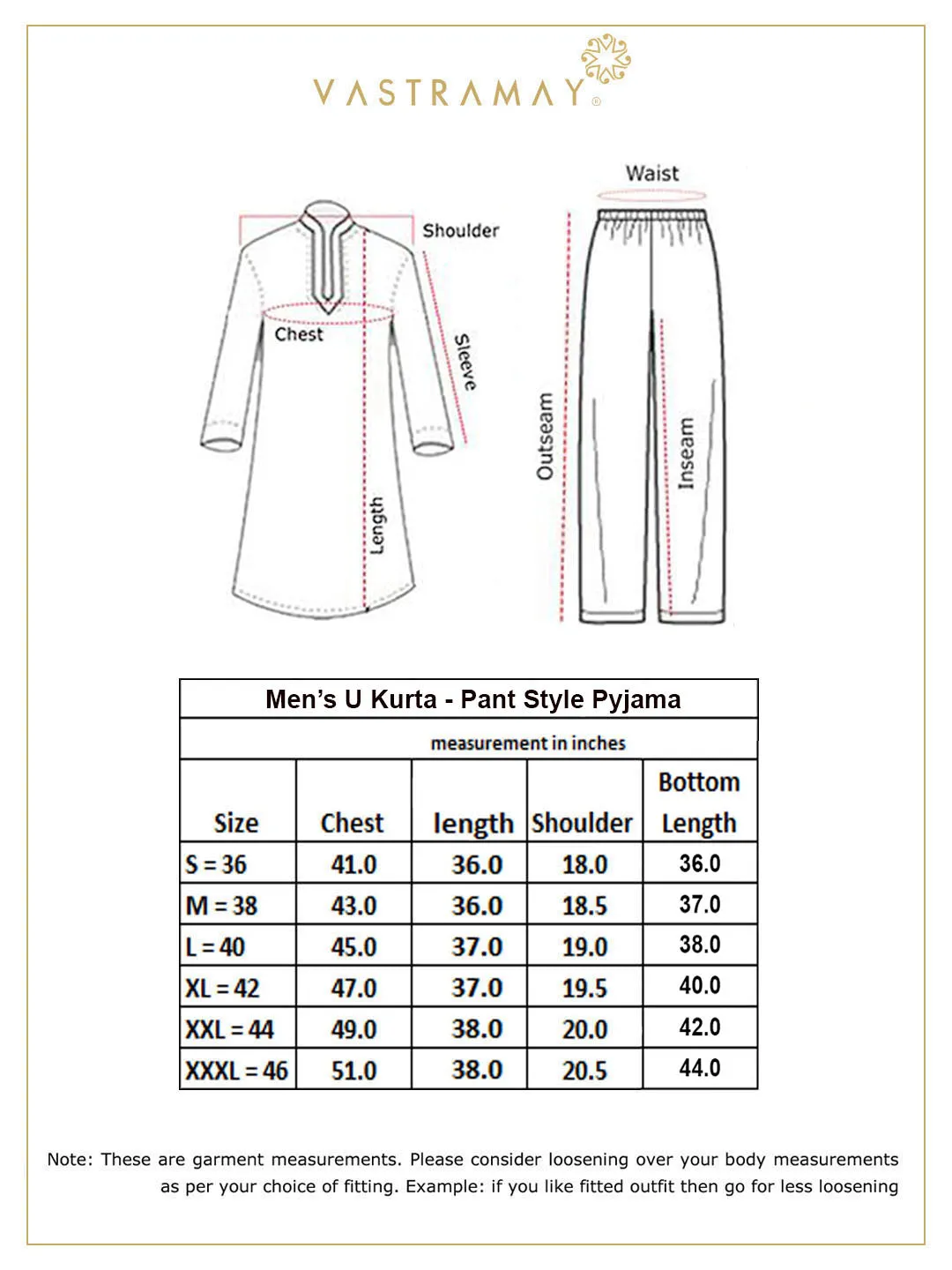 VASTRAMAY Men's Orange Silk Blend Kurta Set