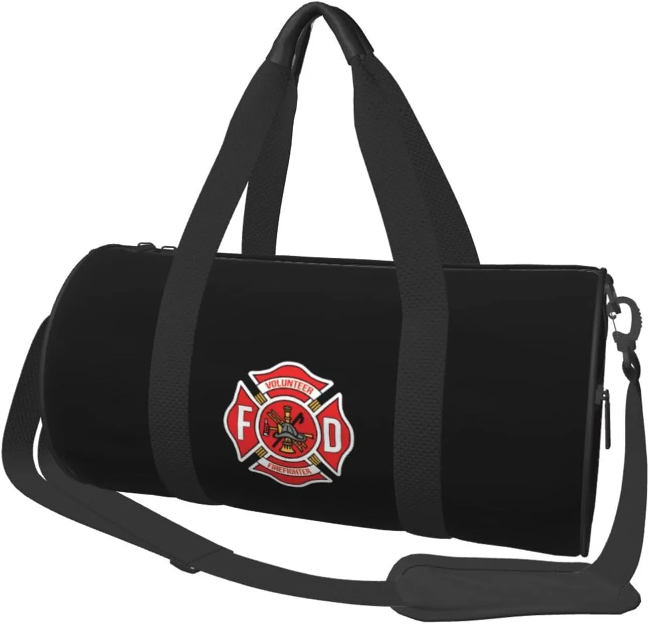 Volunteer Firefighter Convertible Garment Bag with Shoulder Strap, Carry on Garment Duffel Bag for Men Women - Rolling Foldable for Travel Luggage Bags (Black)