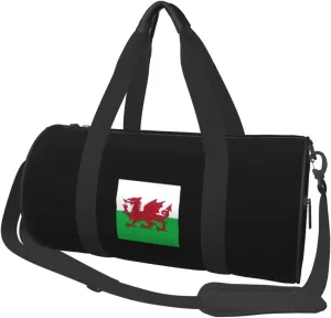 Welsh Flag Convertible Garment Bag with Shoulder Strap, Carry on Garment Duffel Bag for Men Women - Rolling Foldable for Travel Luggage Bags (Black)