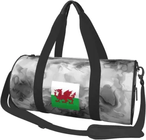 Welsh Flag Convertible Garment Bag with Shoulder Strap, Carry on Garment Duffel Bag for Men Women - Rolling Foldable for Travel Luggage Bags (Black)
