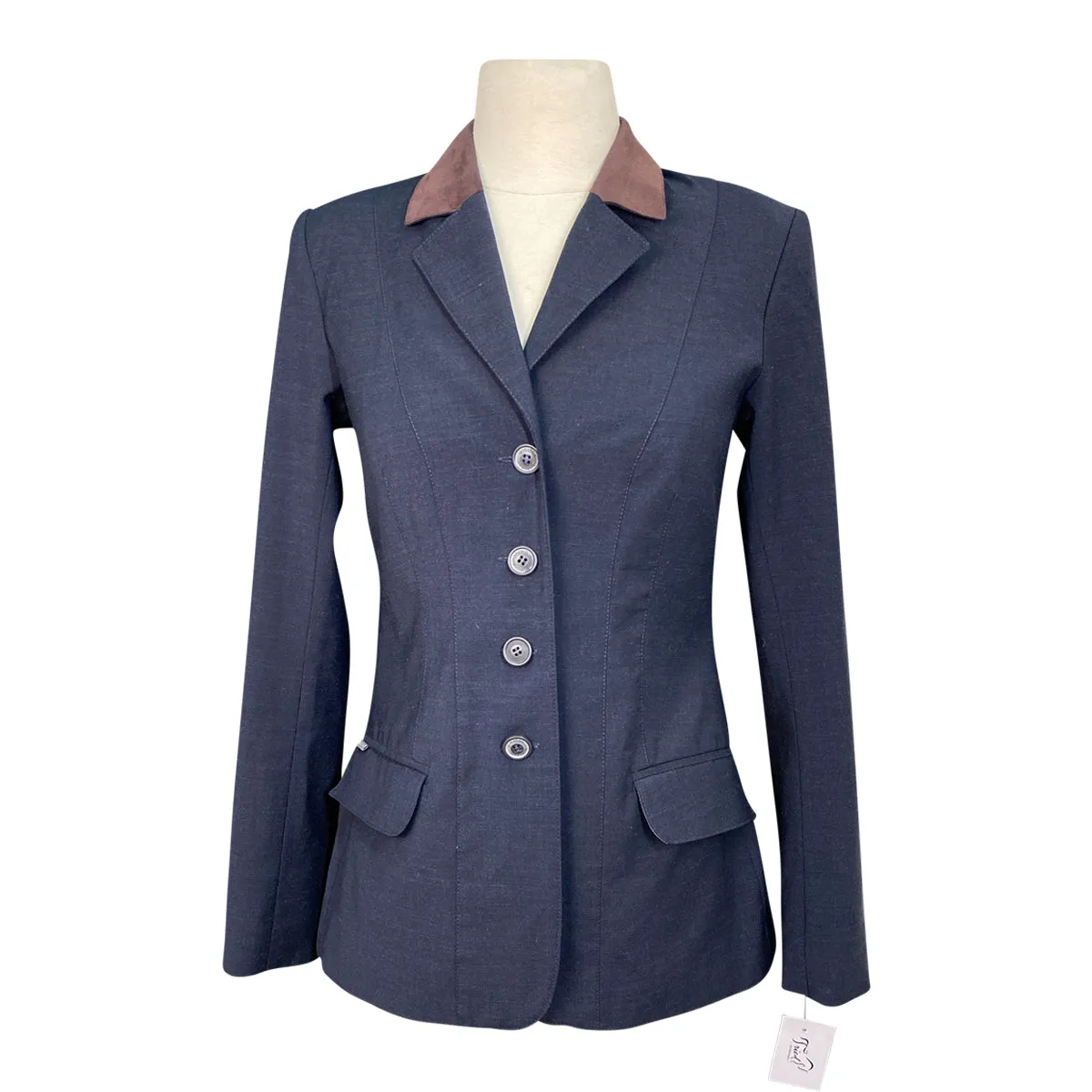 Winston Equestrian Classic Competition Coat in Navy/Brown Suede - Women's EU 34T (US 2L)