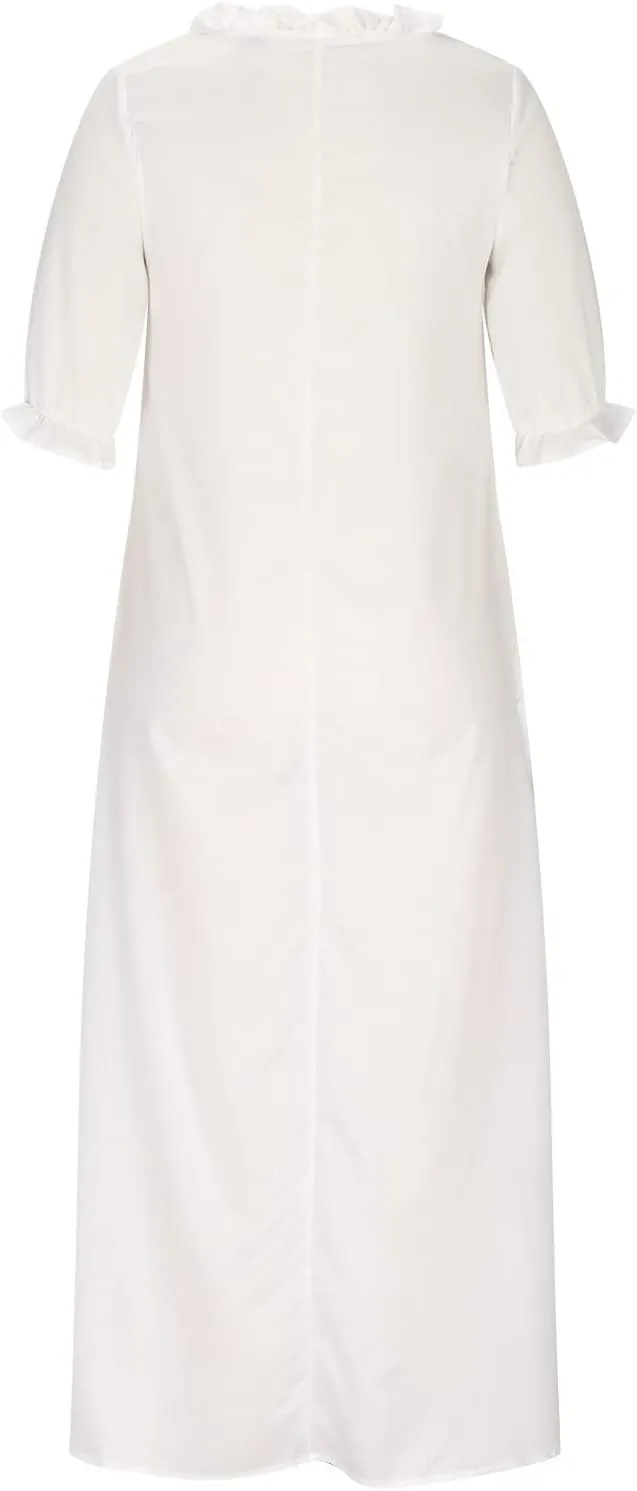 Women Elbow Sleeve V Neck Maxi Dress Fashion Grahpic Design Long Dresses Vintage A Line Casual Sundress