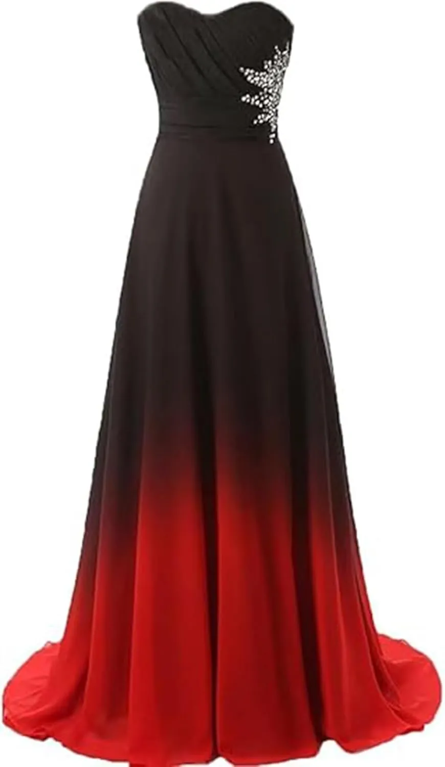 Women's Beaded Long Ombre Prom Dresses 2025 Gradient Wedding Guest Dresses