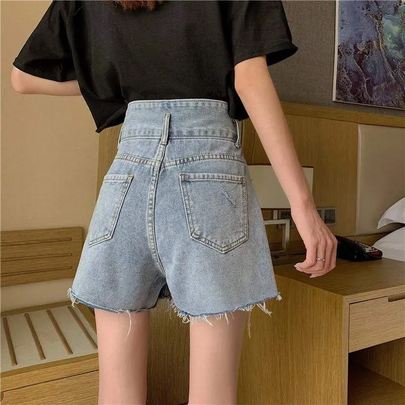 Women's Casual Irregular Denim Shorts