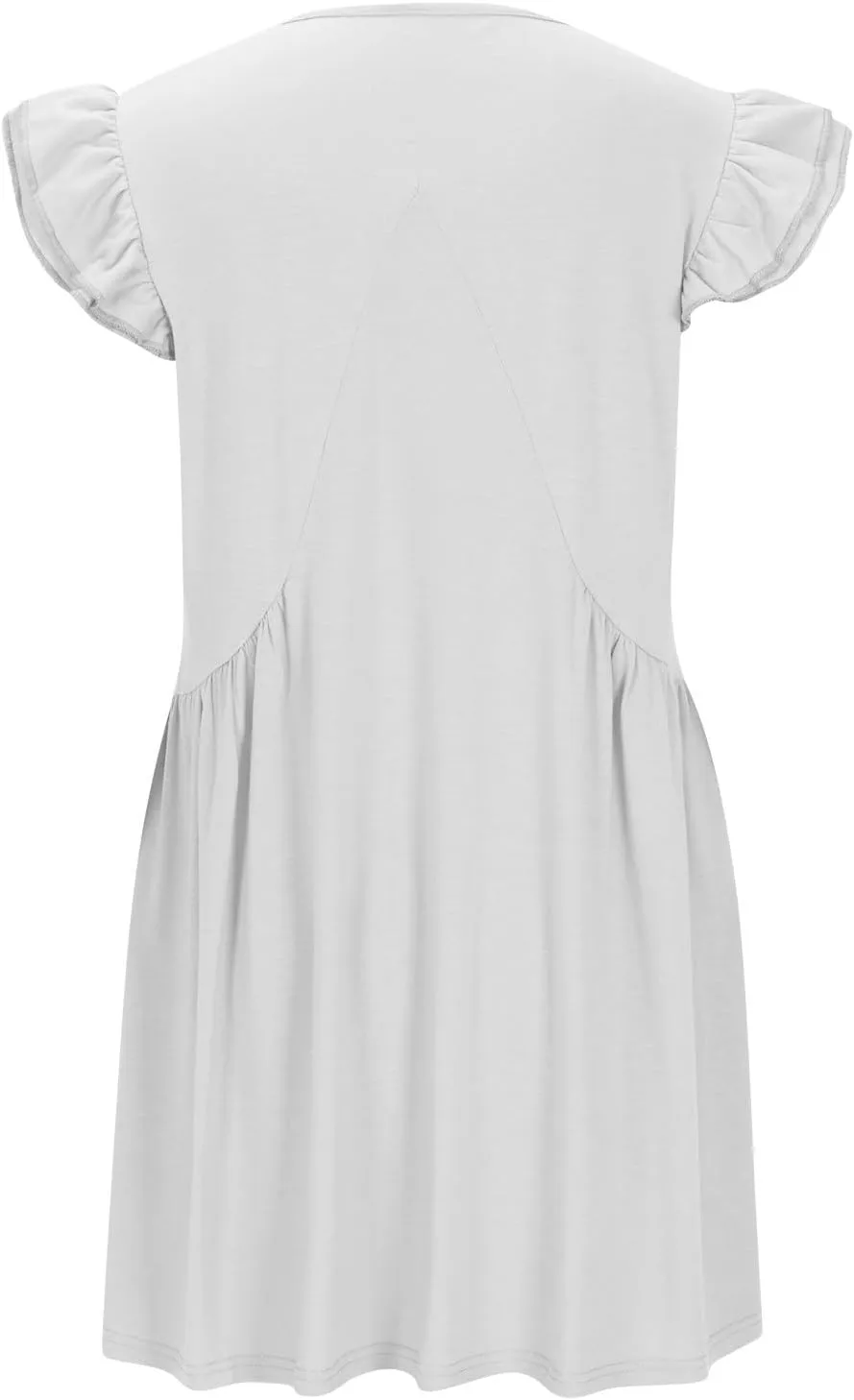 Womens Casual Short Dress Flutter Short Sleeve Ruffle Dresses Trendy Flowy V-Neck Swing Dress A-Line Mini Sundress