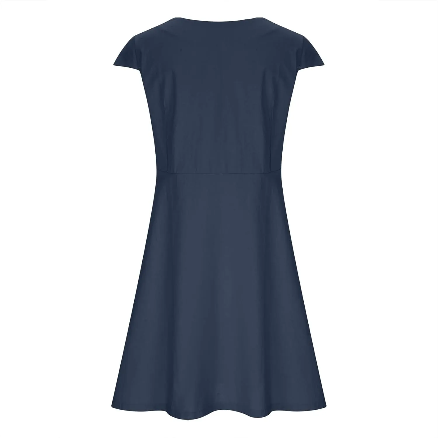 Womens Cotton and Linen Sundresses Casual Summer Beach Dress Vacation 2024 Crew Neck Short Sleeve T Shirt Dress