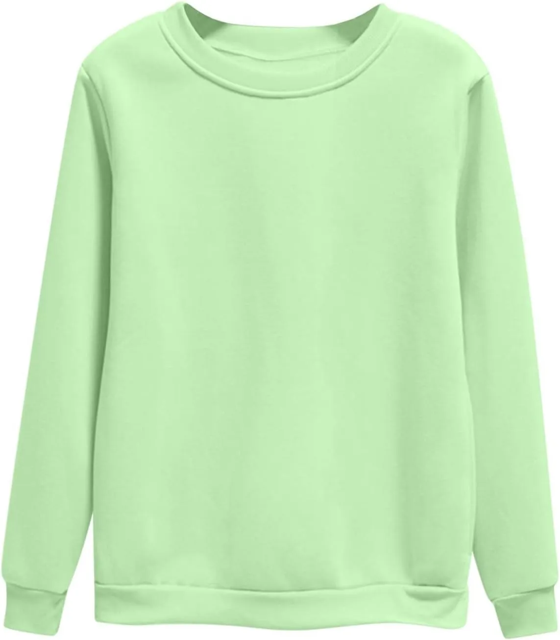 Women's Oversize Pullovers Solid Color Round Neck Long Sleeve Casual Sweatshirts Comfy Loose Fit Workout Clothing