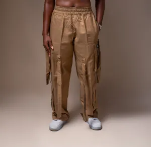 Women's Premium High Waist Cargo Pants | Khaki