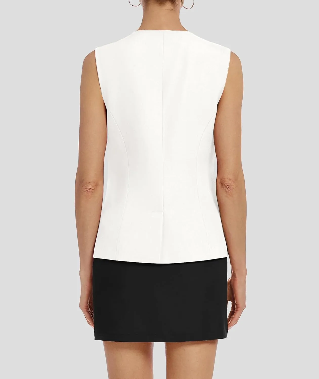 Womens Two Piece Blazer Outfits Skirt Set Button Down Vest Short Skort Crew Neck Summer Business Casual Suit